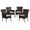 Flash Furniture Espresso Wicker Patio Chairs & Cream Cushions, PK 4 4-TW-3WBE074-BR-GG - alternate 6